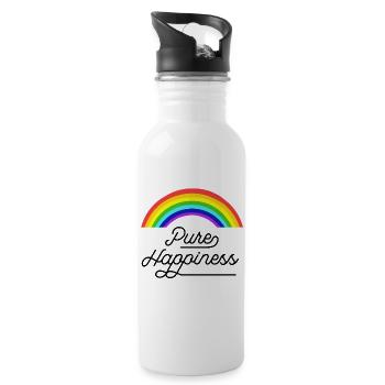 Pure Happiness Vibrant Rainbow Design - 20 oz Water Bottle - white - Right