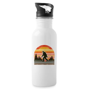 Bigfoot Hiking Retro Sunset - Believe - 20 oz Water Bottle - white - Right