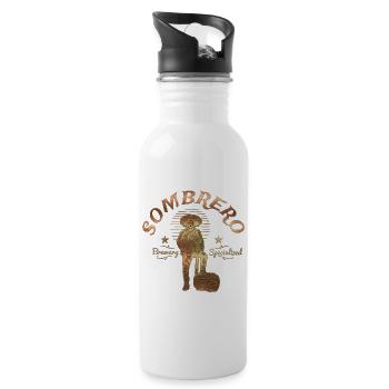 Sombrero Brewery Rustic Logo - 20 oz Water Bottle - white - Right
