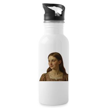 Pastel Portrait in Vintage Dress - 20 oz Water Bottle - white - Right
