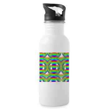 Rainbow Ring Kaleidoscope Tie Dye Effect Ethereal - 20 oz Water Bottle - white - Right