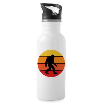 Retro Bigfoot Sasquatch - Believer Vintage Sunset - 20 oz Water Bottle - white - Right