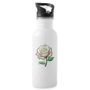 pure-white-rose-with-smooth-luminous-petals-and - 20 oz Water Bottle - white - Right