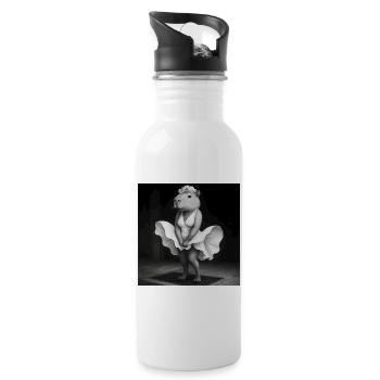 Diva Capybara Dress - 20 oz Water Bottle - white - Right