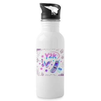 Y2K Butterfly Neon Phone - 20 oz Water Bottle - white - Right