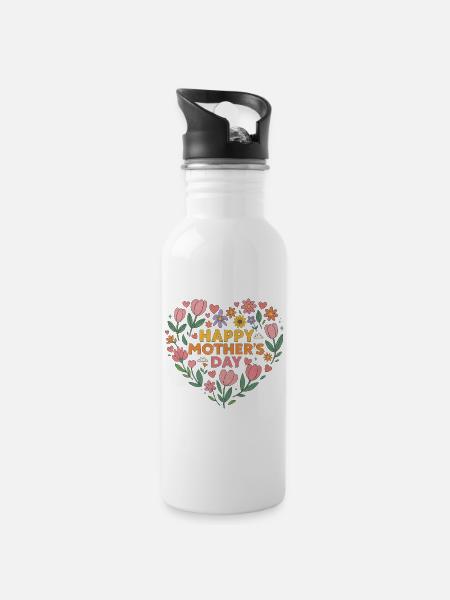 March_8_Shirt - 20 oz Water Bottle - white