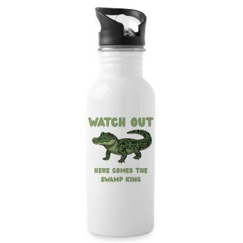 Alligator watch out - 20 oz Water Bottle - white - Right