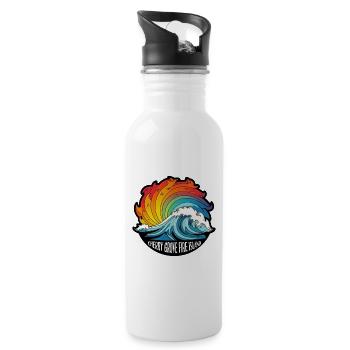 Cherry Grove Fire Island Rainbow Ocean Vaca - 20 oz Water Bottle - white - Right