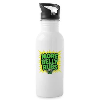 More Belly Rubs Funny Dog - 20 oz Water Bottle - white - Right