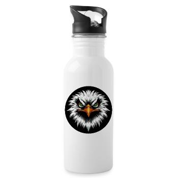 Fierce Eagle – Death Eye Stare Down - 20 oz Water Bottle - white - Right