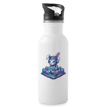 Neon Robo Bunny Controller - 20 oz Water Bottle - white - Right