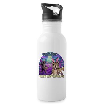 Alien Easter Selfie - 20 oz Water Bottle - white - Right