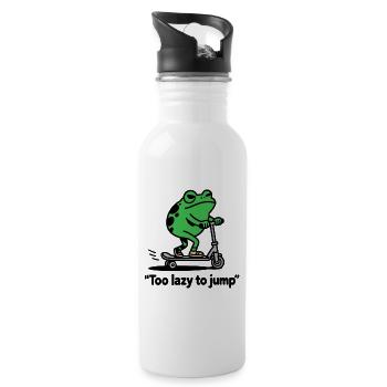 Too Lazy to Jump Funny Frog Chillout - 20 oz Water Bottle - white - Right