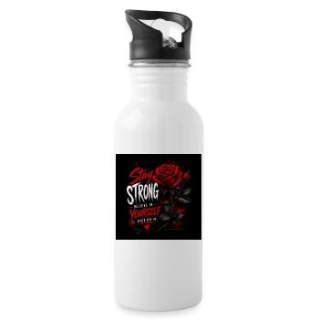 Stay Strong Rose: Believe In Yourself - 20 oz Water Bottle - white - Right