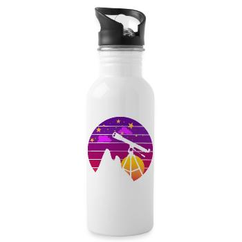 Retro Sunset Telescope Stargazing 80s - 20 oz Water Bottle - white - Right