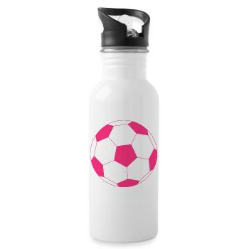 Pink Soccer Ball - 20 oz Water Bottle - white - Right