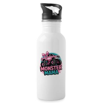 Monster Mama Pink Truck - 20 oz Water Bottle - white - Right