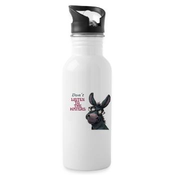 Don't Listen to the Haters Donkey - 20 oz Water Bottle - white - Right