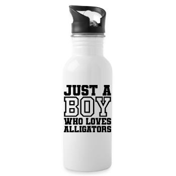 Just A Boy Who Loves Alligators – Alligator Lover  - 20 oz Water Bottle - white - Right