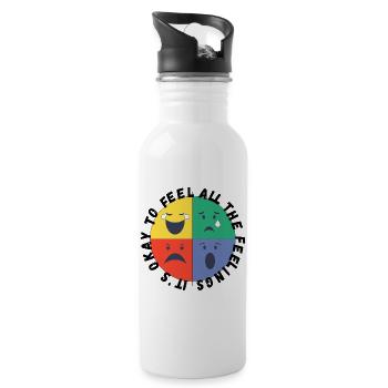 It's Okay to Feel All the Feelings - Mental Health - 20 oz Water Bottle - white - Right