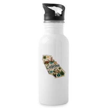 California Vintage State Travel Sticker - 20 oz Water Bottle - white - Right