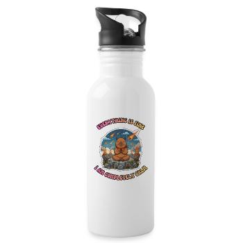 Everything Is Fine Zen Capybara Meme Mascot - 20 oz Water Bottle - white - Right