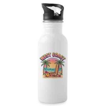 West-Coast-Surf-Vibe-Retro-California-Beach-Sun - 20 oz Water Bottle - white - Right