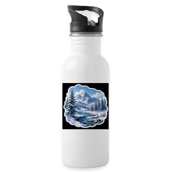 Snowbound Peak Vista - 20 oz Water Bottle - white - Right