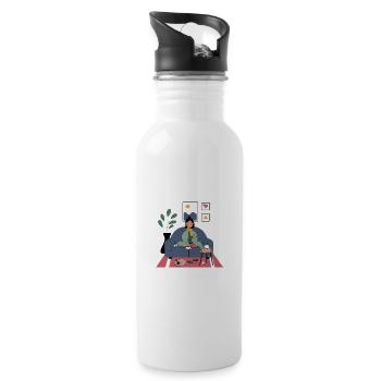 Cozy Sick Day on the Couch - 20 oz Water Bottle - white - Right