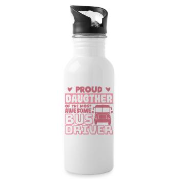 Proud Daughter Of The Awesome Bus Driver - 20 oz Water Bottle - white - Right