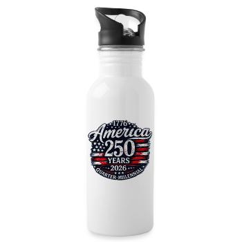 America 250 ans 1776–2026 cadeau de t-shirt patriotique - Bouteille d'eau - blanc - Droite
