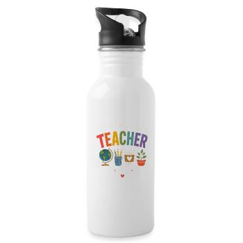 Fourth Grade Teacher Gift - 20 oz Water Bottle - white - Right