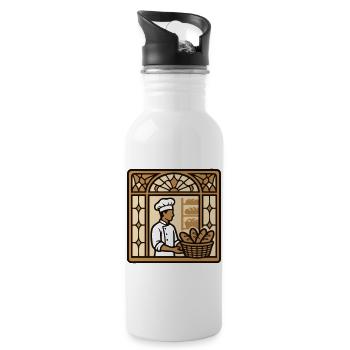 Bakery Window Baker Logo - 20 oz Water Bottle - white - Right