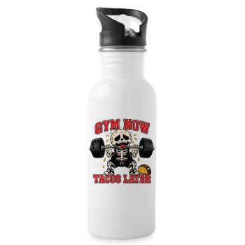 Gym Now Tacos Later - 20 oz Water Bottle - white - Right