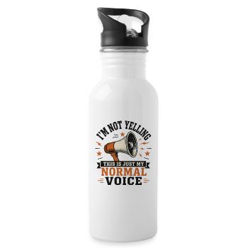 Normal Voice Megaphone Tee - 20 oz Water Bottle - white - Right