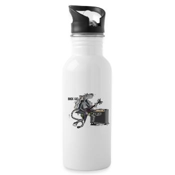 Rock Cat Guitarist Heavy Metal Volts Amplifier - 20 oz Water Bottle - white - Right