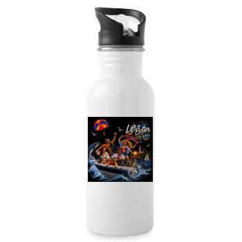 Life is Better on the Water Boat Crew - 20 oz Water Bottle - white - Right