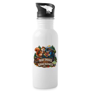 Trail Snacks Are Serious Business - 20 oz Water Bottle - white - Right