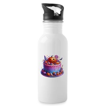 Pumpkin Candy Drip Halloween Cake - 20 oz Water Bottle - white - Right