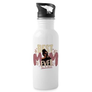 Badass Mom Coffee Vibes – Messy Bun & Confidence - 20 oz Water Bottle - white - Right