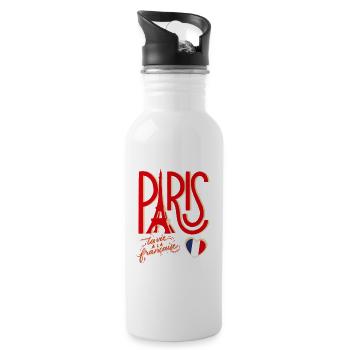 Paris Emblem La Vie Française - 20 oz Water Bottle - white - Right