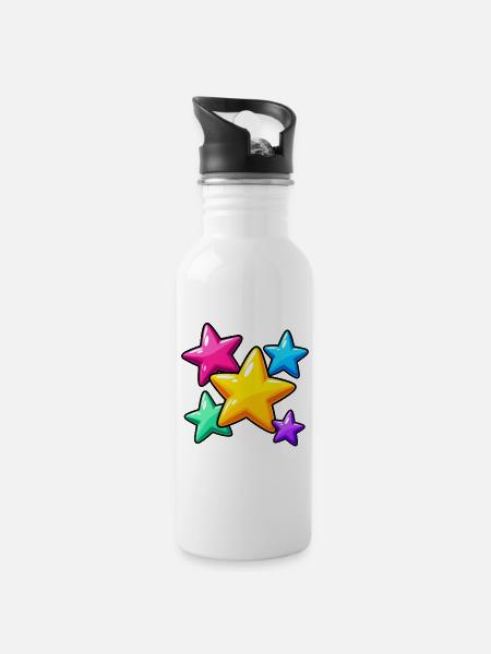 Colorful Cartoon Star Cluster - 20 oz Water Bottle - white