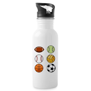Sports Balls - 20 oz Water Bottle - white - Right