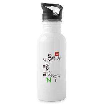 Bike Meter Chain Artwork - 20 oz Water Bottle - white - Right