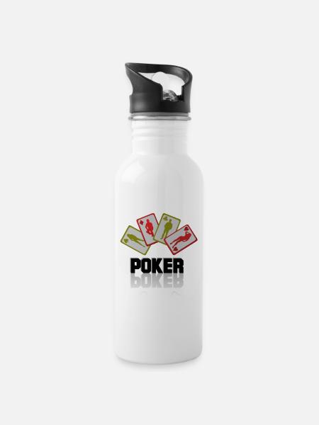 poker - 20 oz Water Bottle - white