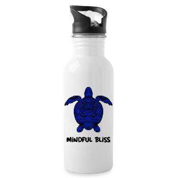 Mindful Bliss Yoga - 20 oz Water Bottle - white - Right