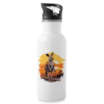 Dynamic Kangaroo Sketch - 20 oz Water Bottle - white - Right