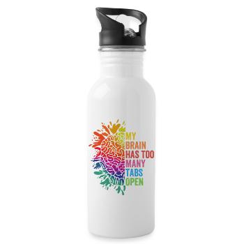 My Brain Has Too Many Tabs Open - 20 oz Water Bottle - white - Right
