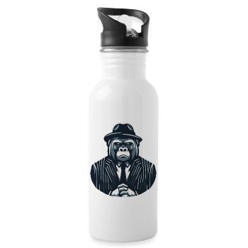 Gangster Gorilla - 20 oz Water Bottle - white - Right