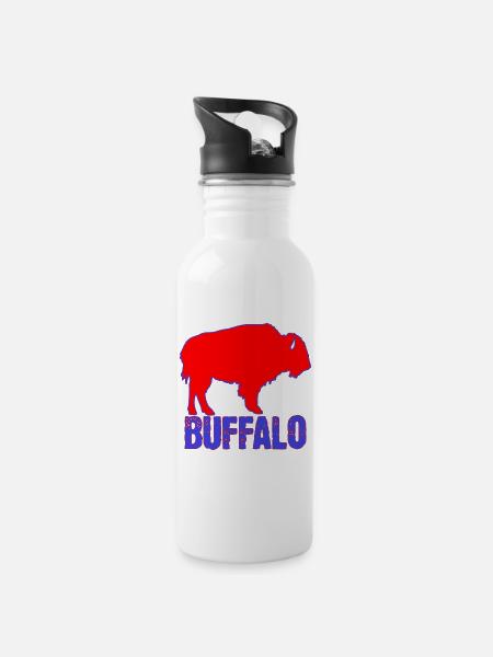 BUFFALO CHEST PLATE - 20 oz Water Bottle - white